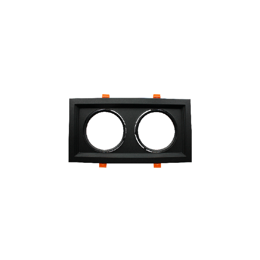 Διπλή Χωνευτή Κονσόλα Οροφής Μαύρη Ρυθμιζόμενη Γωνία Φωτισμού  XMQAR2B