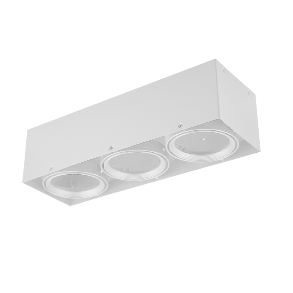 Τριπλή Κονσόλα Οροφής Λευκή Ρυθμιζόμενη Γωνία Φωτισμού MCDAR3W