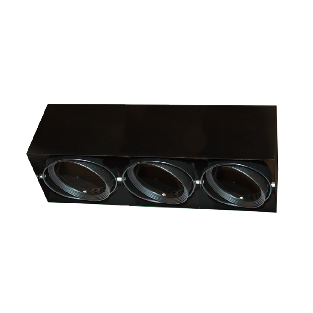 Τριπλή Κονσόλα Οροφής Μαύρη Ρυθμιζόμενη Γωνία Φωτισμού MCDAR3B