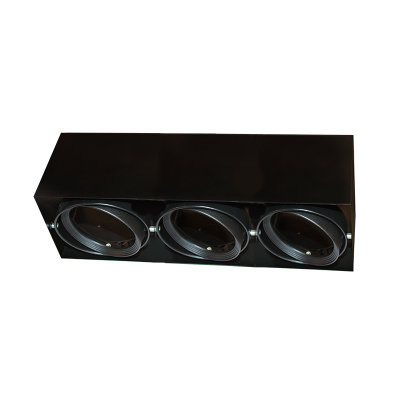 Τριπλή Κονσόλα Οροφής Μαύρη Ρυθμιζόμενη Γωνία Φωτισμού MCDAR3B