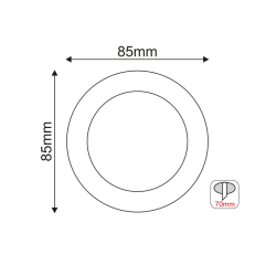 Χωνευτό Σποτ Μαύρο Αλουμινίου με Γυάλινο Κάλυκα BS34GUCRB