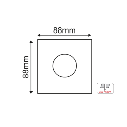 Χωνευτό Σποτ Οροφής Τετράγωνο Μαύρο BS619B