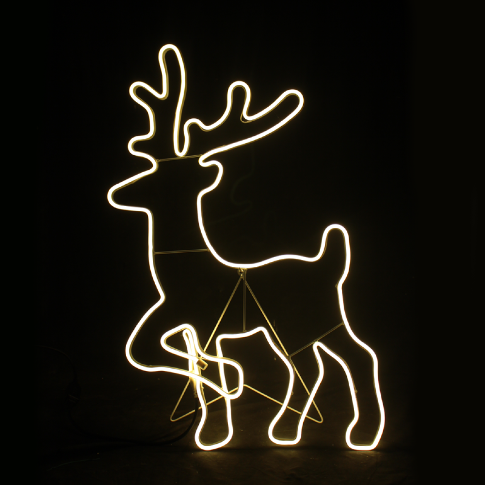 STANDING REINDEER 500LED ΣΧΕΔΙΟ 5m ΦΩΤΟΣΩΛ ΝΕΟΝ ΘΕΡΜΟ ΛΕΥΚΟ IP44 54x82cm 1.5m ΚΑΛΩΔ  -X085001414