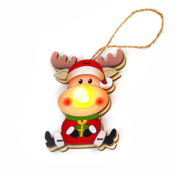 "ΞΥΛΙΝΟ ΚΡΕΜΑΣΤΟ ΕΛΑΦΑΚΙ", 1 LED, ΜΠΑΤ. (1xCR2032), WW,IP20, 7x2.3x10cm  -X0711669