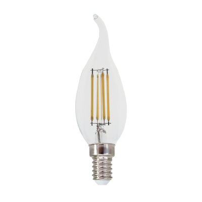 LED FILAMENT E14 STEP-DIM C35 4W TIP 2700K 230V AC 570LM RA80 30000H 360°  -FLAM4WWTIPSD