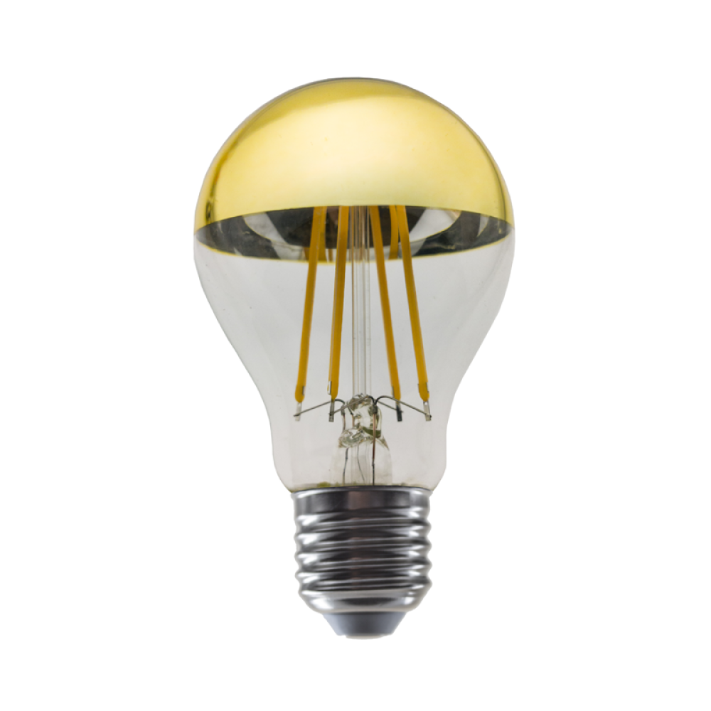 LED FILAMENT E27 DIM A60 GOLD 8W 2700K 230V AC 900LM RA80 30000H 180°  -ELIOR8WWDIMG