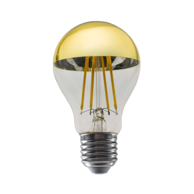 LED FILAMENT E27 DIM A60 GOLD 8W 2700K 230V AC 900LM RA80 30000H 180°  -ELIOR8WWDIMG