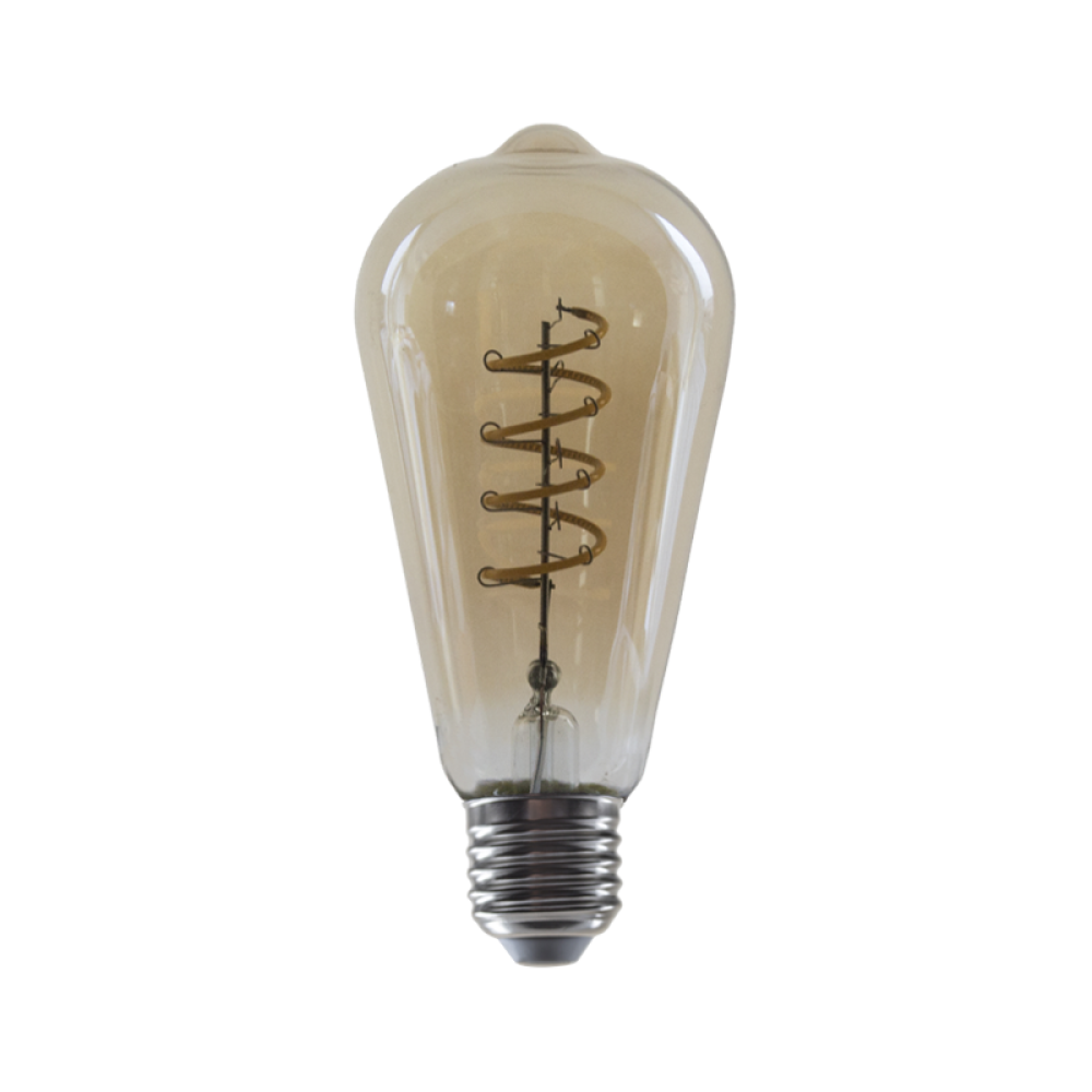 LED FILAMENT E27 DIM ST64 4W AMBER SPIRAL 1800K 230V AC 270LM RA80 30000H 360°  -CONDI4WWSDIMAM