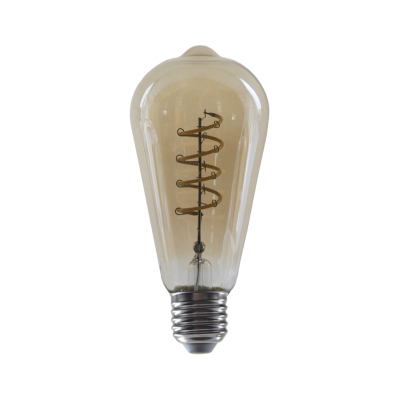 LED FILAMENT E27 DIM ST64 4W AMBER SPIRAL 1800K 230V AC 270LM RA80 30000H 360°  -CONDI4WWSDIMAM
