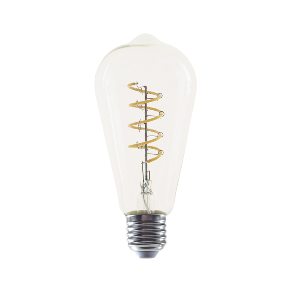 LED FILAMENT E27 DIM ST64 4W SPIRAL 1800K 230V AC 300LM RA80 30000H 360°  -CONDI4WWSDIM