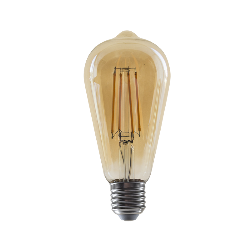 LED FILAMENT E27 ST64 8W AMBER 2700K 230V AC 900LM RA80 30000H 360°  -CONDI8WWAM