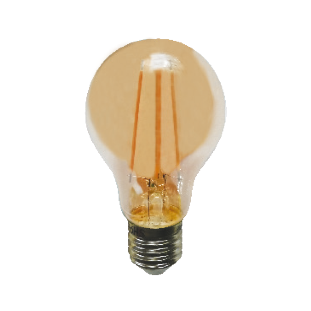 LED FILAMENT E27 STEP-DIM A60 8W AMBER 2700K 230V AC 940LM RA80 30000H 360°  -ELIOR8WWAMSD
