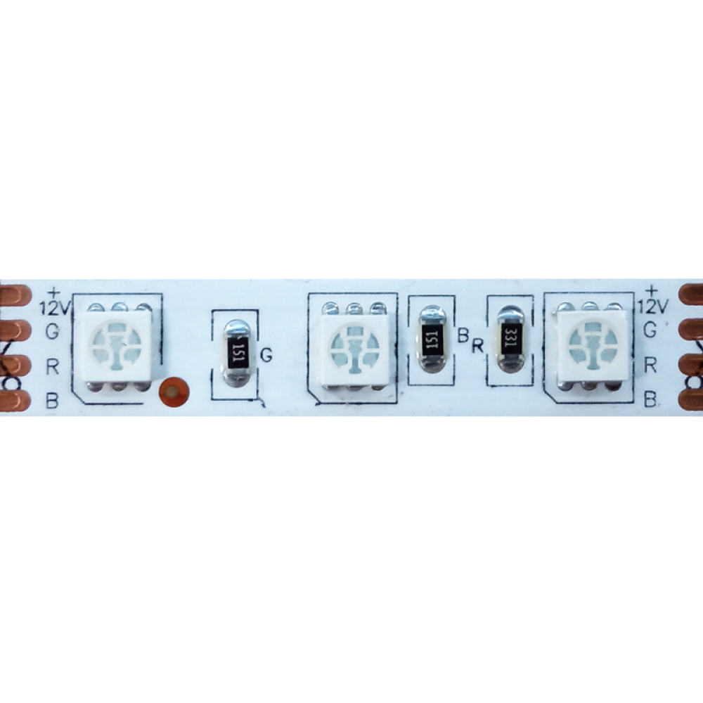 ΛΩΡΙΔΑ LED 5M 14.4W/M 12V DC IP20 RGB 10mm  -125050144RGB