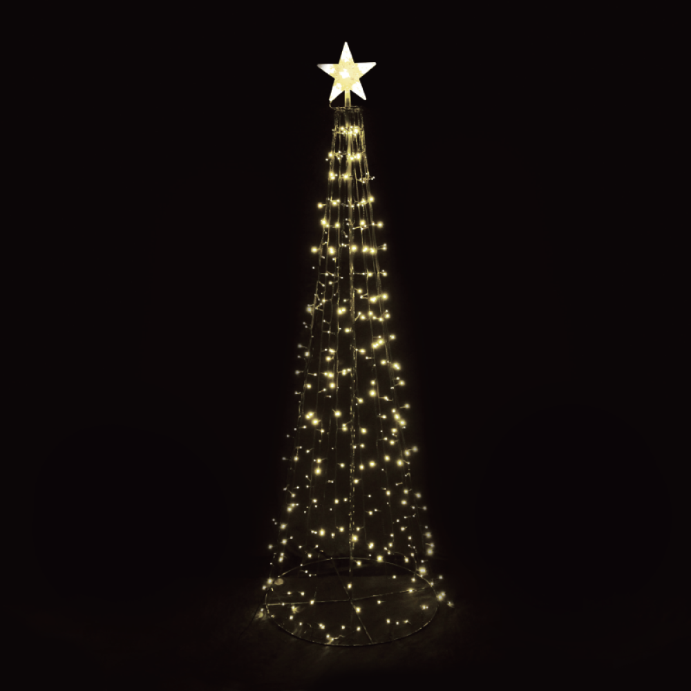 CHRISTMAS TREE & STAR 384LED ΛΑΜΠΑΚ ΣΕΙΡ ΠΡΑΣΙΝ&ΘΕΡΜ FLASH&ΣΤΑΘΕΡ IP44 22*20*5cm 75*75*230cm 10mΚΑΛ  -X0838411139