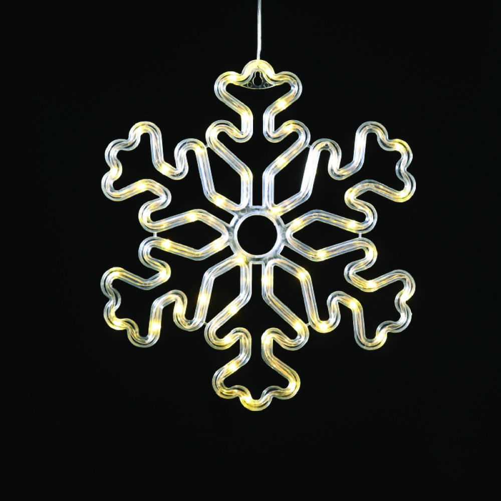 PLASTIC SNOWFLAKE 50 LED ΛΑΜΠΑΚΙΑ WW ΜΠΑΤ. (3ΧΑΑ)/USB, IP20, 30.5*0.7*27.5  -X04501311