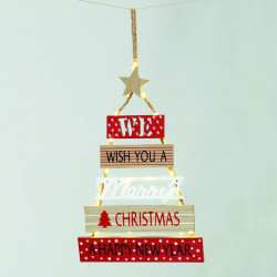 WOODEN SIGN XMAS TREE 20 ΘΕΡΜΑ LED ΛΑΜΠ ΜΠΑΤ: 2ΧAA(ΔΕΝ ΣΥΜΠ) IP20 4*39cm  -X07201190
