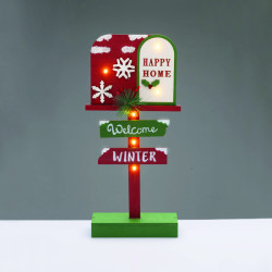 WOODEN XMAS SIGN WELCOME WINTER 6 LED IP20 ΘΕΡΜΑ ΜΠΑΤ 2ΧΑΑΑ ΔΙΑΚΟΣΜΗΤΙΚΟ 18x6x39.5cm  -X156105
