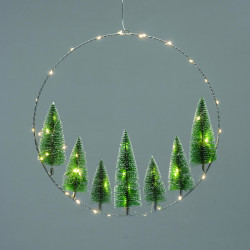 WREATH TREES ΔΙΑΚΟΣΜ ΚΡΕΜΑΣΤΟ 50 LED ΛΑΜΠ ΘΕΡΜΑ ΜΠΑΤ 3ΧΑΑ (ΔΕΝ ΣΥΜΠ) IP20  ΔΙΑΜ:40cm 30cm ΚΑΛ  -X09501113