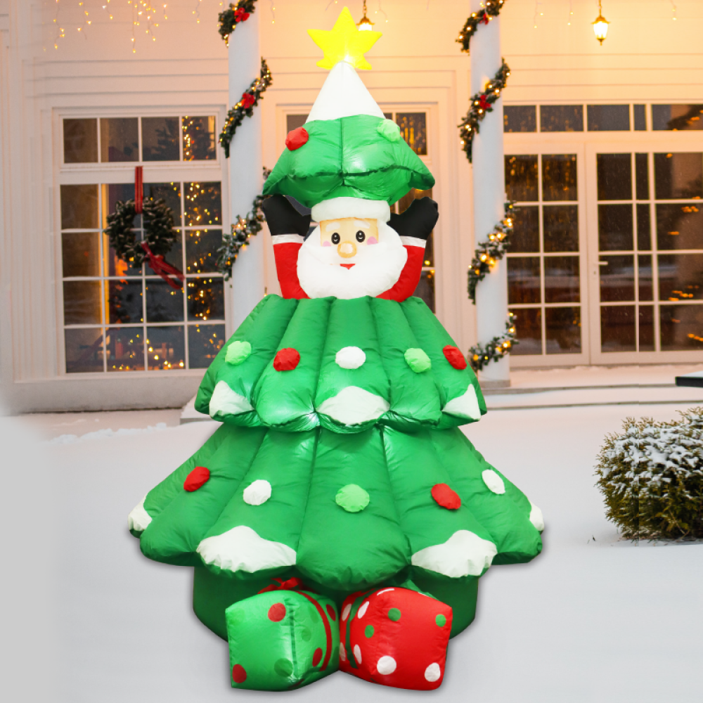 INFLATABLE UP&DOWN XMAS TREE 20 LED ΛΑΜΠ.ΑΝΤΑΠ.(12V) CW ΣΤΑΘΕΡΟ IP44 120*100*180cm 2m ΚΑΛ  -X07202498