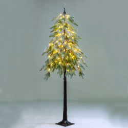 ^SNOWY GREEN PINE TREE 90 WW LED ΛΑΜΠ. ΑΝΤΑΠΤ:4,5V IP44 ΥΨΟΣ 150cm ΒΑΣΗ:21x21cm 5m ΚΑΛ^  -X10901446
