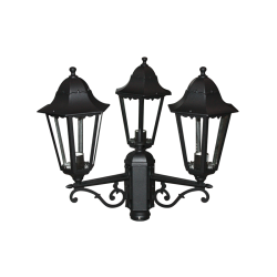 ΦΑΝΑΡΙ ΚΟΛΩΝΑΣ ΤΡΙΠΛΟ ΜΑΥΡΟ ΜΑΤ RAL9005M  23.5Χ44,5cm Φ60  -HI8003B