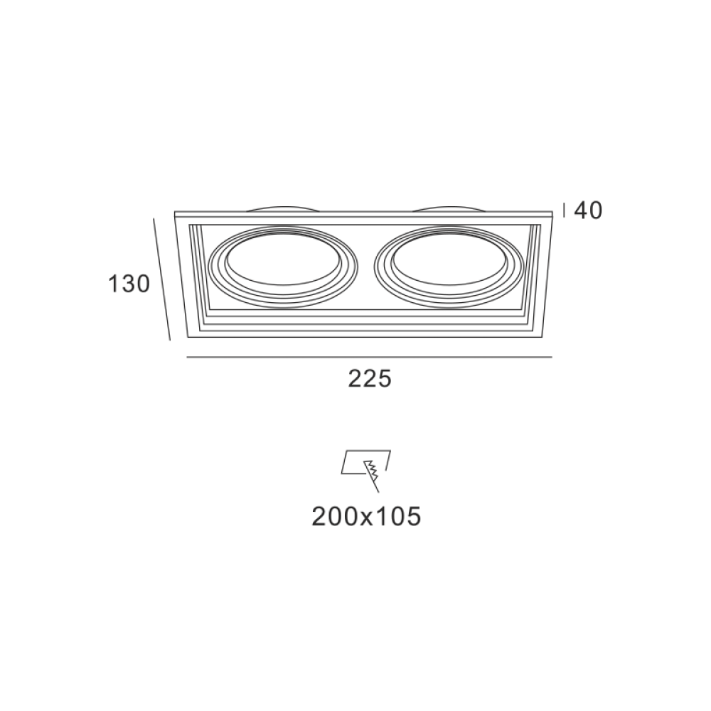 WHITE COLOR SPOT 2xGU10 130x225  -XMGU2W