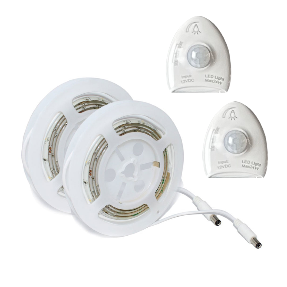 LED DIMMABLE KIT ME SMD ΛΩΡΙΔΑ 2X1.2M 2X5.8W 2X570LM IP65 NANO 3000K ΜΕ 2 ΑΙΣΘΗΤΗΡΕΣ & 12V DC DRIVER  -SLIPO3