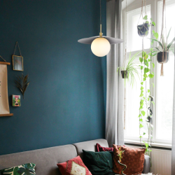 ΚΡΕΜΑΣΤΟ Φ/Σ 1XG9 ΧΡΥΣΟ ΜΕΤΑΛΛΙΚΟ ΜΑΥΡΟ PVC ΚΑΠΕΛΟ Φ100mm GLOBIE  -SUH12BK