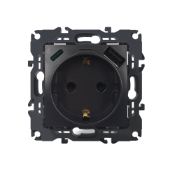 PRIME ΠΡΙΖΑ ΣΟΥΚΟ ΑΣΦΑΛΕΙΑΣ 1x2P+E 16A 250VAC & 2*USB (TYPE A+C)  5VDC 3A IP20 ΑΝΘΡΑΚΙ   -1000116405