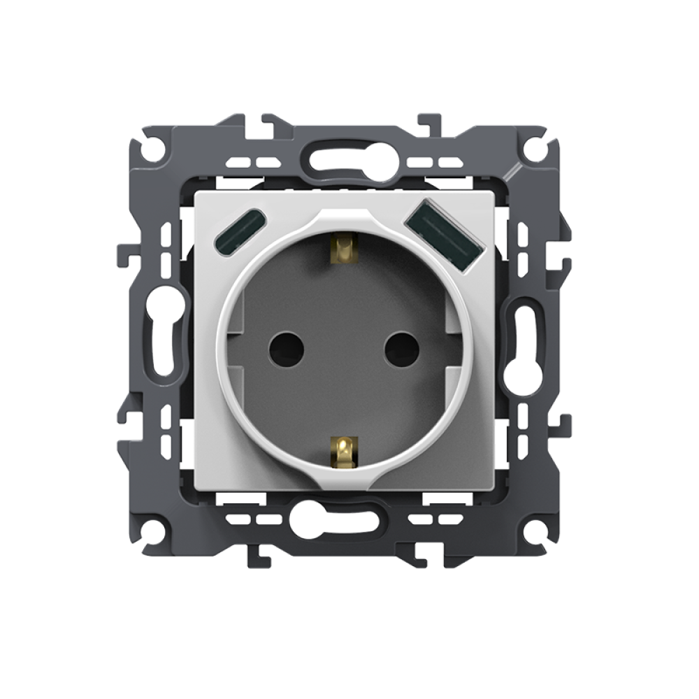 PRIME ΠΡΙΖΑ ΣΟΥΚΟ ΑΣΦΑΛΕΙΑΣ 1x2P+E 16A 250VAC & 2*USB (TYPE A+C)  5VDC 3A IP20 ΛΕΥΚΗ  -1000116401