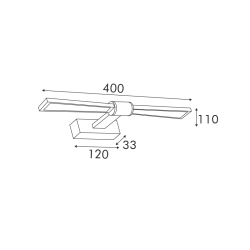 ΕΠΙΤΟΙΧΟ Φ/Σ LED 8W 520LM 4000K ΜΑΥΡΟ ΑΛΟΥΜΙΝΙΟ 410Χ140Χ55ΜΜ PAPIGION  -PN1404LEDW41BK