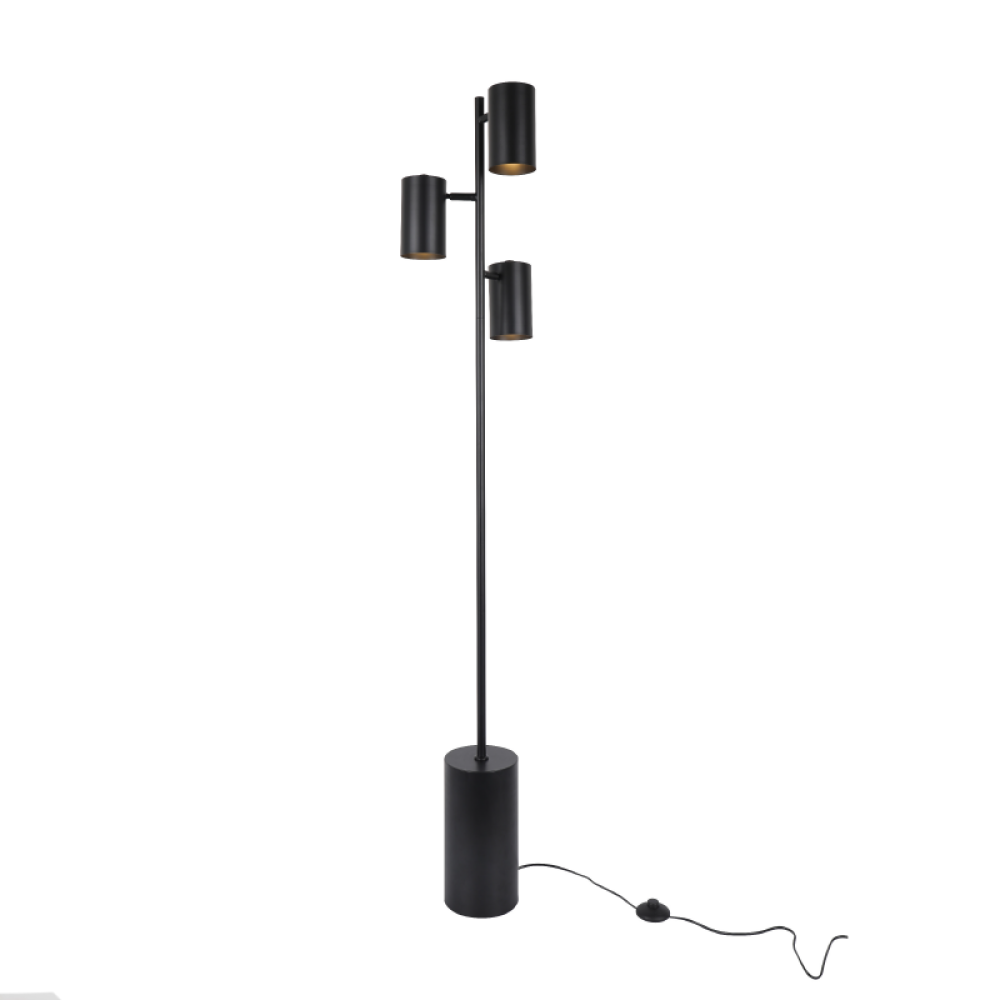 ΔΑΠΕΔΟΥ ΜΑΥΡΟ ΜΕΤΑΛΛΟ D15*H165cm 3ΧΕ27 KENNETH  -MF240573