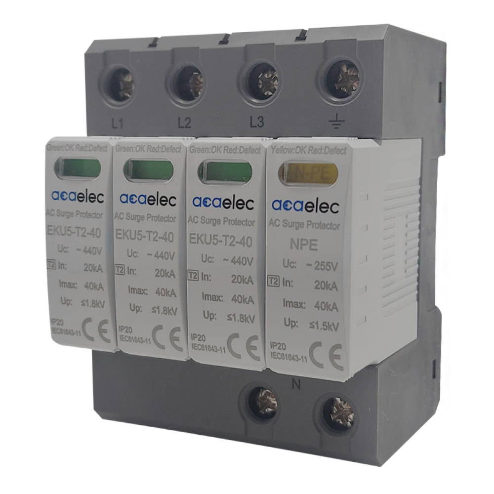 SPD Surge Protection T2 Type 3p+n 40kA  -DY02010032N
