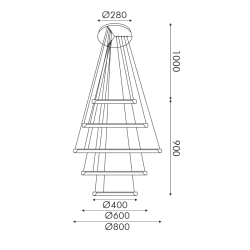 ΚΡΕΜΑΣΤΟ Φ/Σ LED 80W 6400LM CCT IP20 ΧΡΥΣΟ ΜΕΤΑΛΛΙΚΟ + ΑΚΡΥΛΙΚΟ  -HM23LEDP5GDCCT