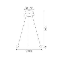 ΚΡΕΜΑΣΤΟ Φ/Σ LED 32W 2500LM CCT IP20  ΧΡΥΣΟ ΜΕΤΑΛΛΙΚΟ + ΑΚΡΥΛΙΚΟ  -HM23LEDP60GDCCT