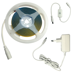 LED COB STRIP 24V DC 8W/M 3000K 1000LM/M IP20 8mm Ra90 320LEDS/M 3M REEL 3YRS  -3MKITCWW